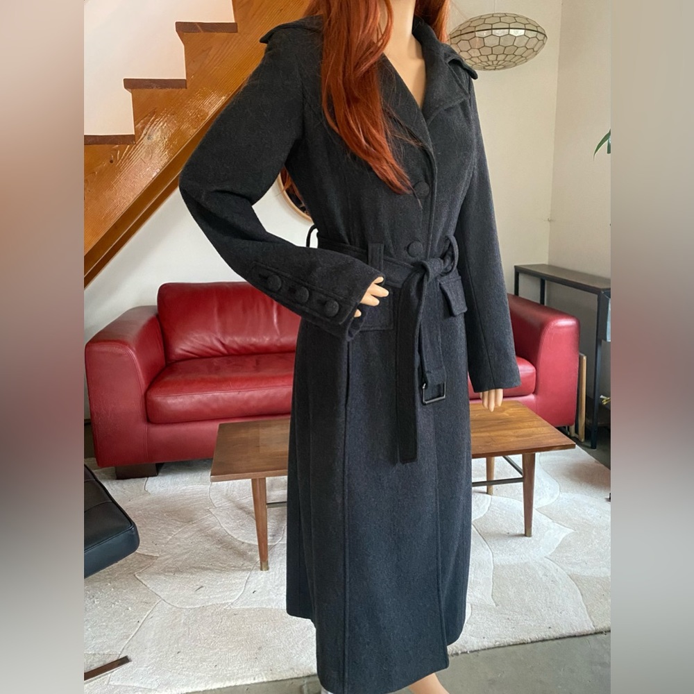 Donnybrook Long Charcoal Gray Wool Coat Size 4 Small